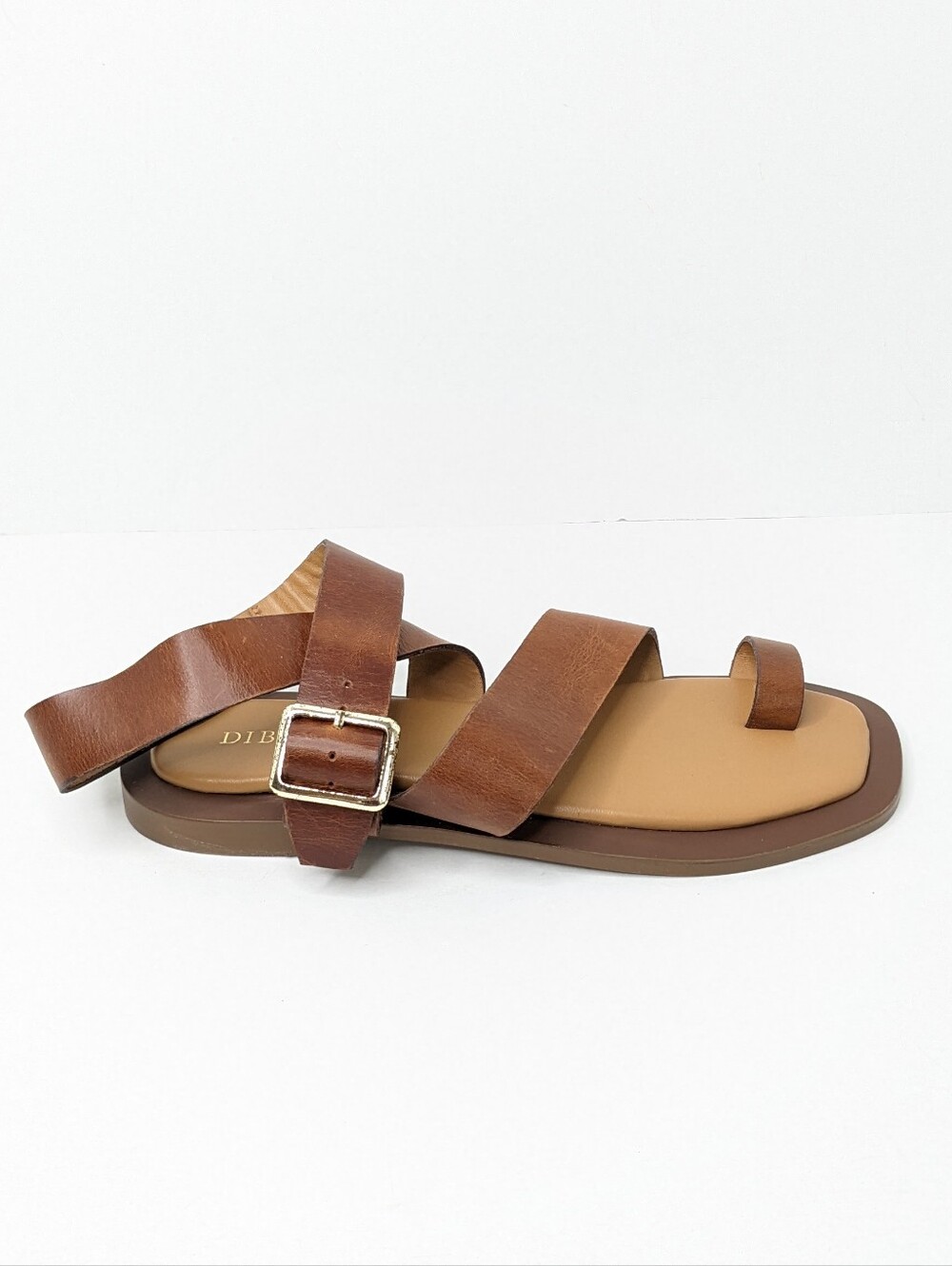 Diba True Cite See Strappy Flat Sandals Brown Leather Women's 10 - Picture 3 of 7